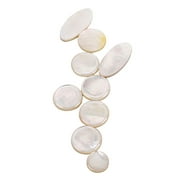 9pcs/set Alto Tenor Soprano Saxophone Sax Pearl Shell Key Buttons Inlays Accessories (White)